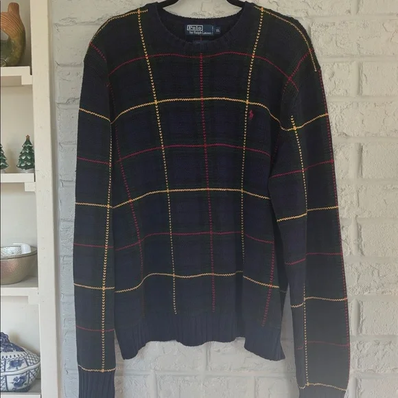 Vintage 80’s 90’s Polo Country Estate by Ralph Lauren Plaid Sweater Size XL - Picture 5 of 9